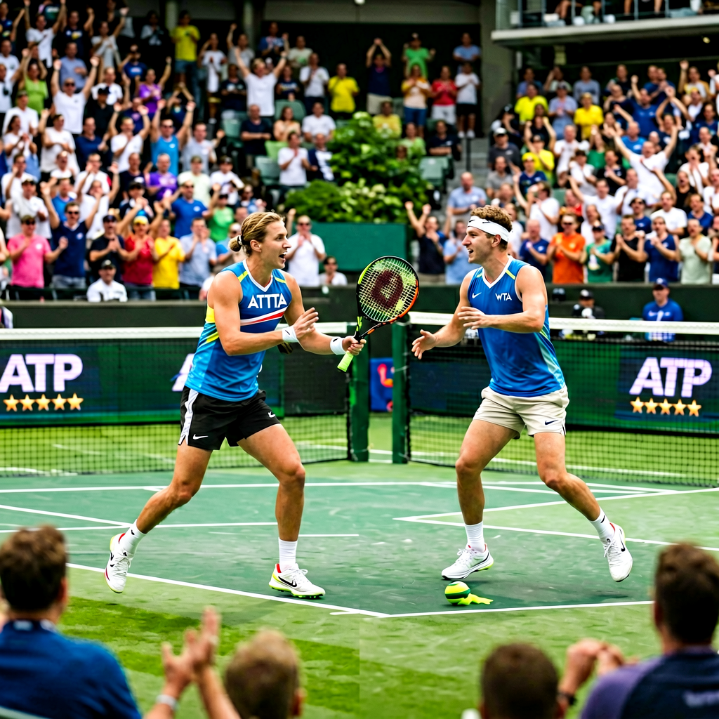 ATP和WTA巡回赛球员比赛瞬间，观众欢呼